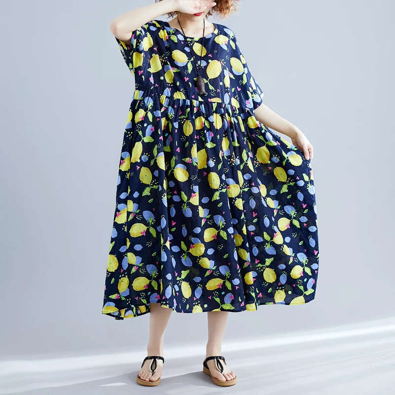 

2019 summer women short sleeve loose causal dresses clothing clothes for fat female large size 110kgs can wear