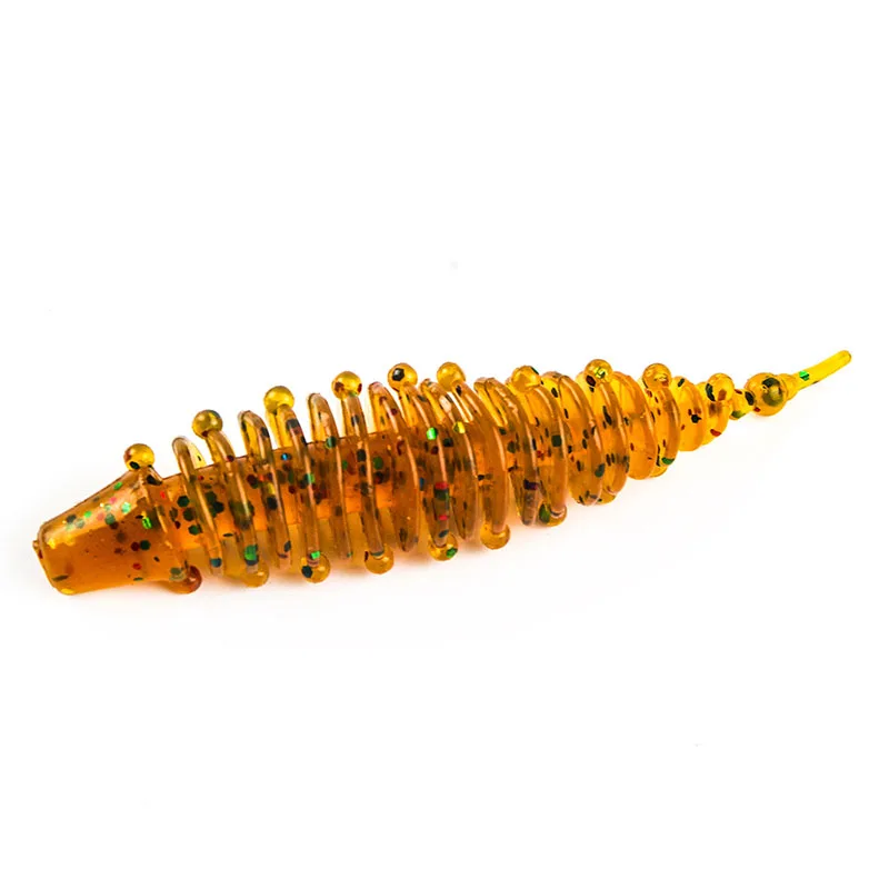 5pc/lot 5Colors 8cm/6g Soft Caterpillar Lures Worms Fishing Lure Soft Grub Artificial Trout Soft Bait Fishing Dropshopping