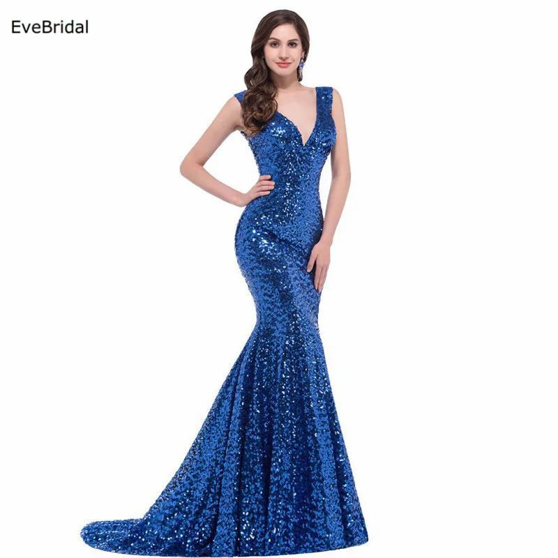 

Mermaid V Neck Evening Dresses Formal Dresses Off the Shoulder Floor Length Sweep Train Pageant Runway Show Dress