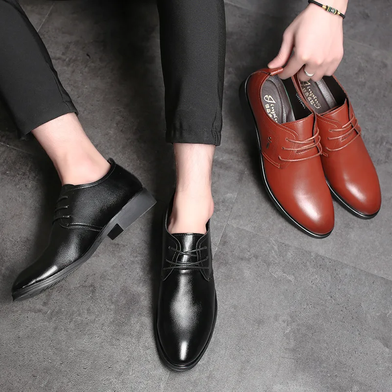 

2019 England Fashion Explosion Men's Business Shoe Pointed Toe Low Band Shoes Breathable Casual Men Shoes All Seasons shoes