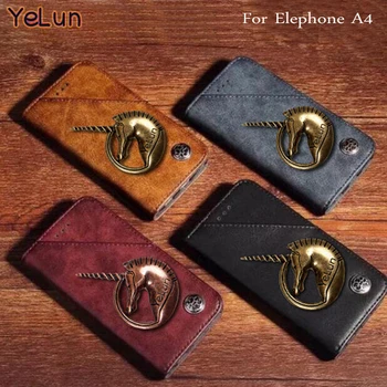 

YeLun Case For Elephone A4 Hight Quality Luxury Flip Leather Case Metal Unicorn Cover Retro Business Style Phone Bag