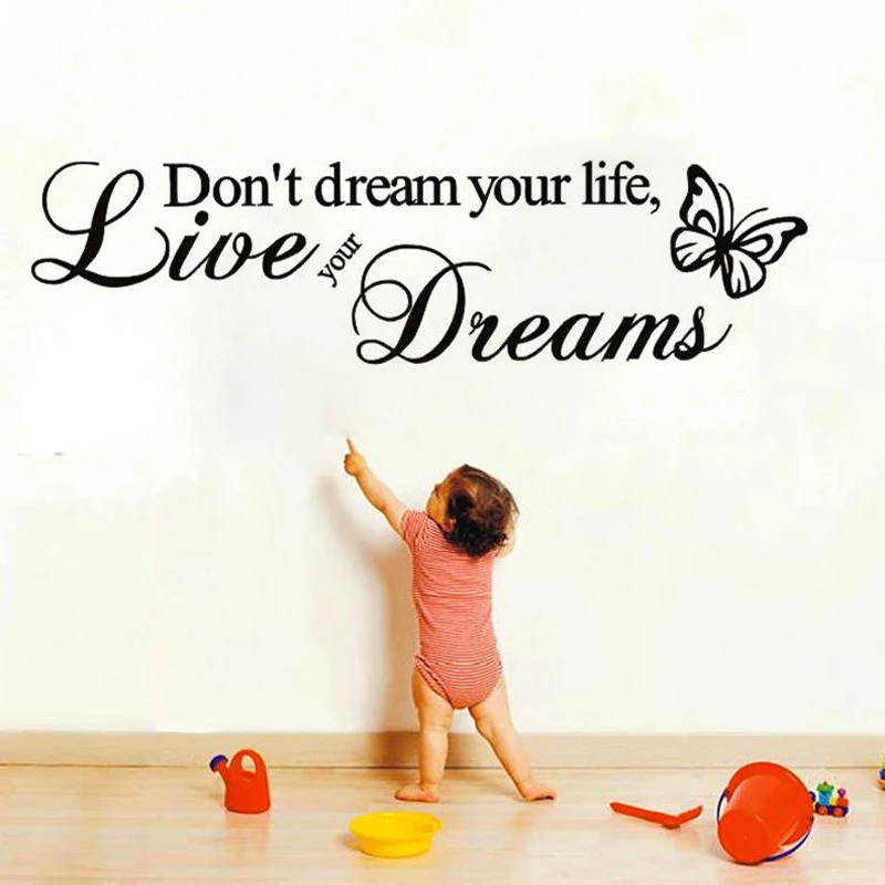 Виниловые настенные наклейки ZOOYOO Don't Dream Your Life|Наклейки на стену| |