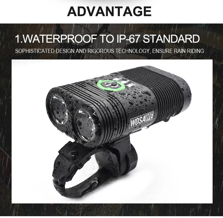 Discount WOSAWE 2400 lumens LED Flashlight USB Rechargeable Lanterna Bike light Wide floodlight IP67 Waterproof SOS Cycling Accessories 1 Discount WOSAWE 2400 lumens LED Flashlight USB Rechargeable Lanterna Bike light Wide floodlight IP67 Waterproof SOS Cycling Accessories 1