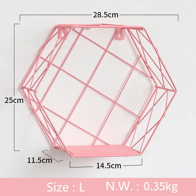 Pink series girl heart wrought iron grid racks (4)