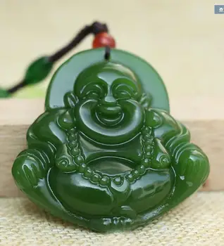 

Hand-carved Green Jade Buddha Lucky Amulet Pendant Necklace Wholesale