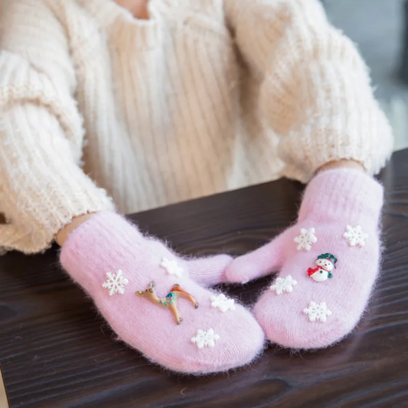 

Winter Warm Baby Clothes Mittens Children's Gloves Cute Cartoon Knitting Infant Baby Girls Boys Of Winter Warm Gloves