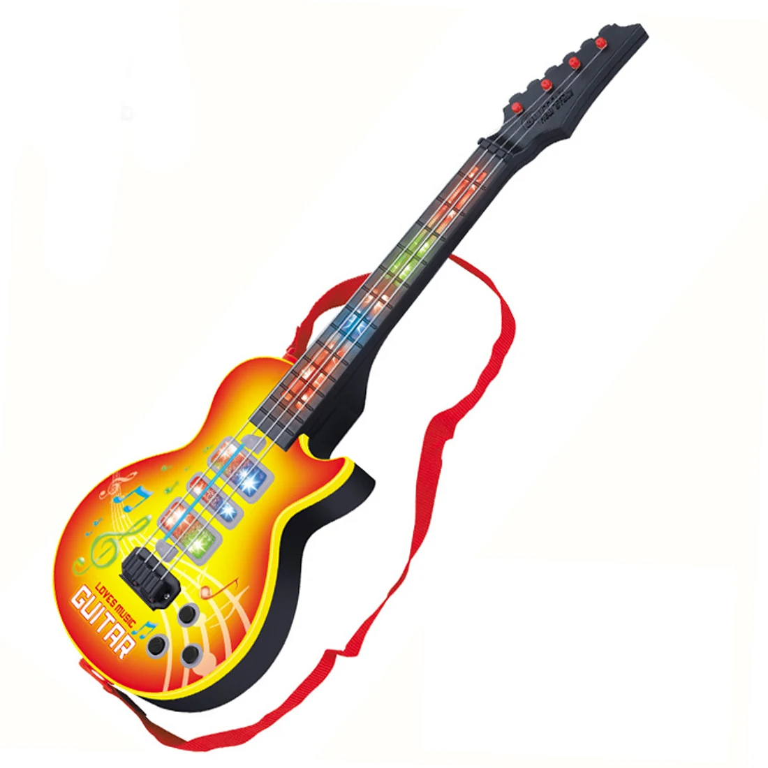 Hiqh рекомендуем 4 струны музыкальная электрическая игрушечная гитара Музыкальные инструменты Обучающие Для детей Juguetes подарок на год и день рождения - Цвет: Цвет: желтый
