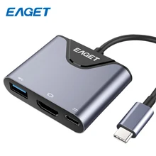 EAGET 3-in-1 USB C USB Hub 3.0 Port To HDMI USB Splitter With Type-C Power Delivery 4K Video HD USB-C HUB Type C HUB For MacBook