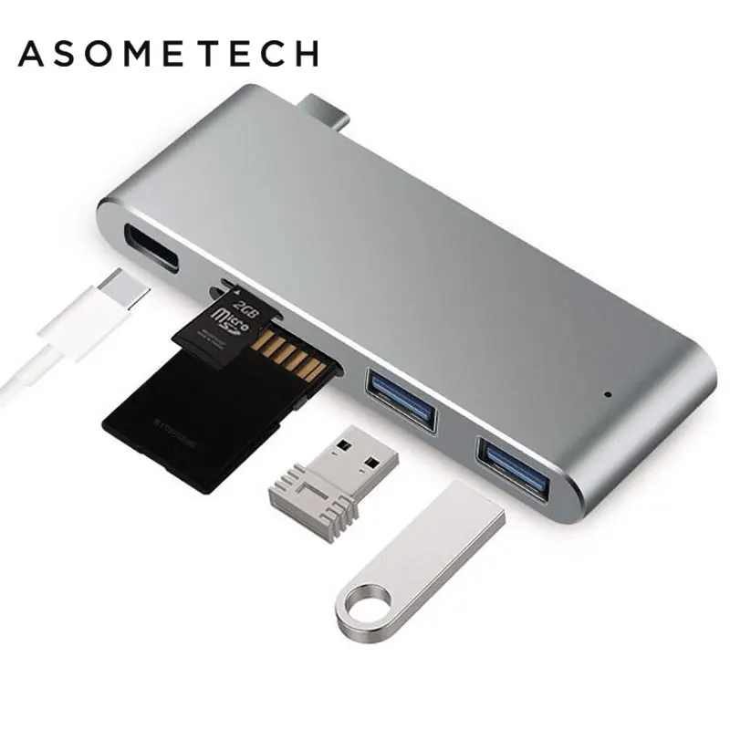 

5-in-1 USB Type-C Hub Card Reader USB C Hub 3.0 Adapter Set+SD Slot Multi USB-C Splitte For MacBook Air Pro Power Delivery HUB