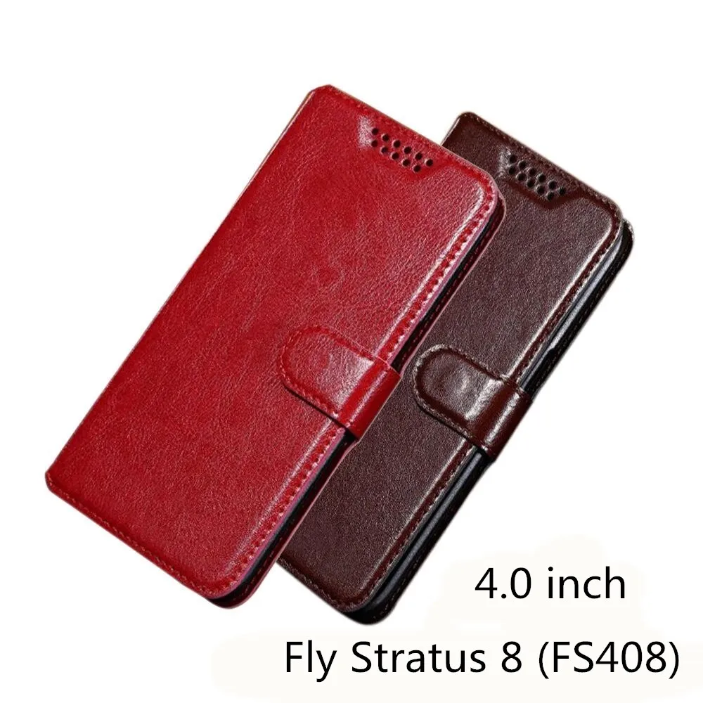 Чехол-книжка для Fly Stratus 8 (FS408) из искусственной кожи в стиле ретро с магнитной