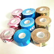 Хлопковая эластичная кинезиологическая лечебная повязка лента профессиональный спортивный костюм в расцветку камуфляж ленты для мышц эластопласт для спортсменов