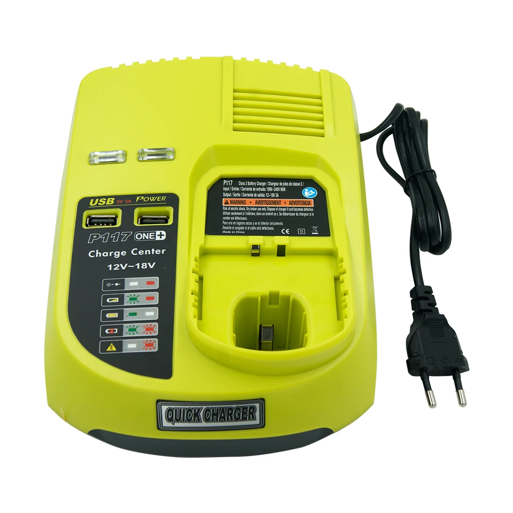 Ni Mh Li Ion 9 6 В 12 14 4 18 в макс. зарядное устройство для Ryobi P100 P102 P108 RB18L40 P117 One Plus + 2 порта