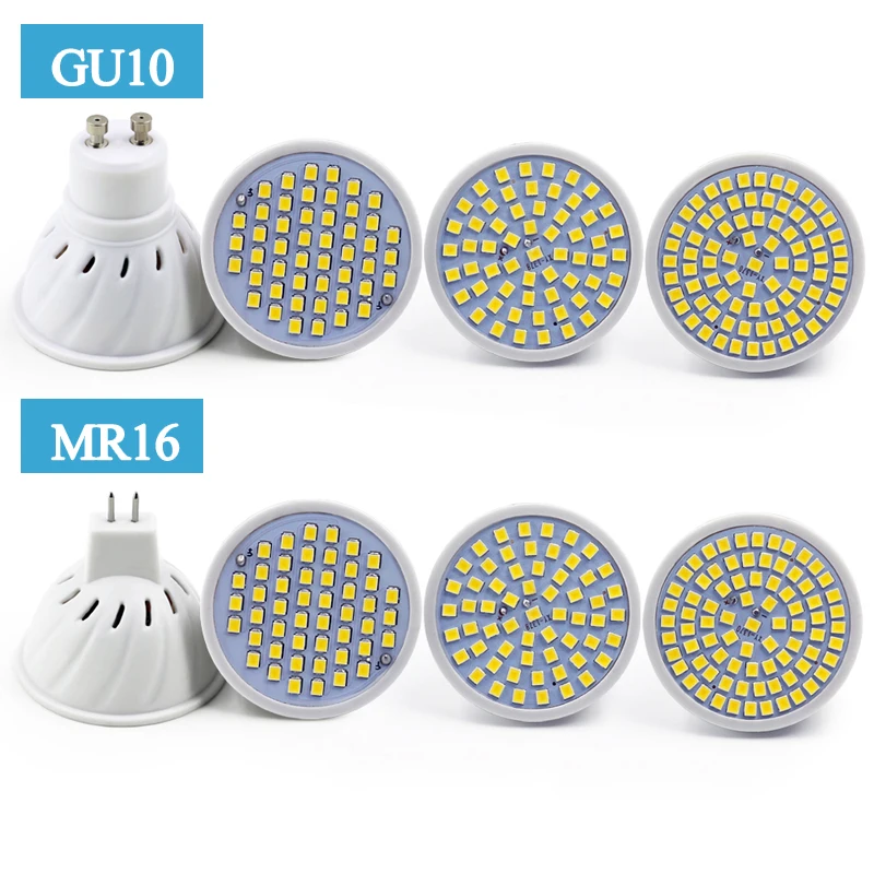 10PCS/Lot Led Lamp E27 E14 GU10 MR16 Led Bulb 220V High Bright Bombillas Lampada LED SMD2835 48 60 80LEDs Lampara For Spotlight