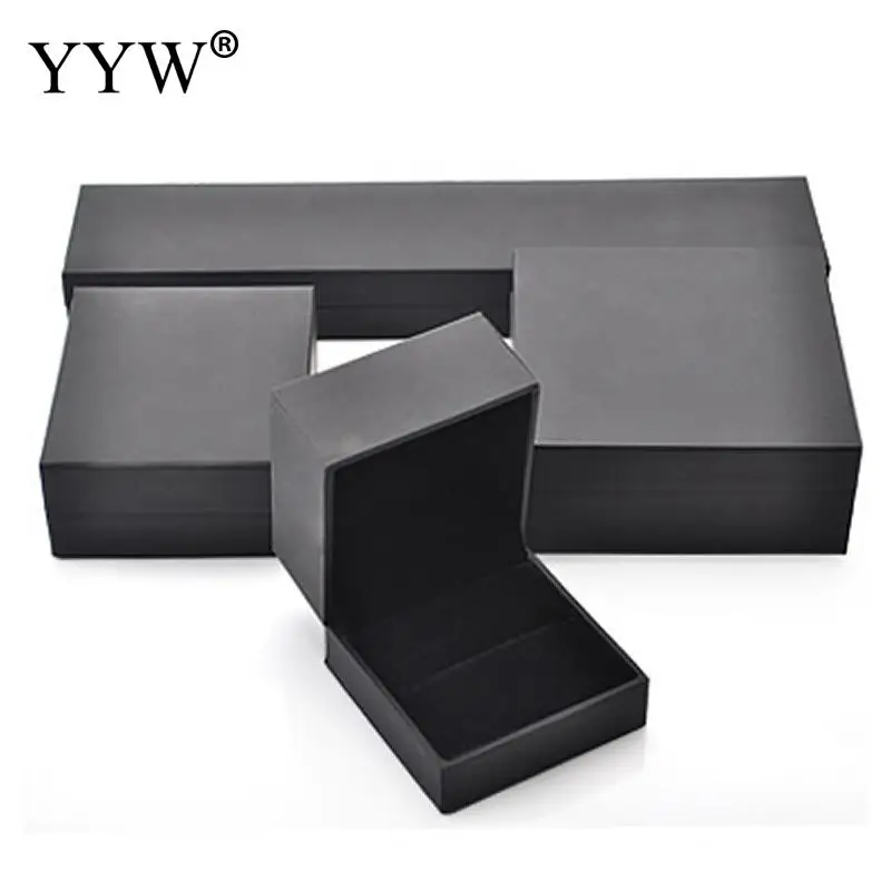 Black Cardboard Jewelry Set Box Different Style Necklace Pendant Box