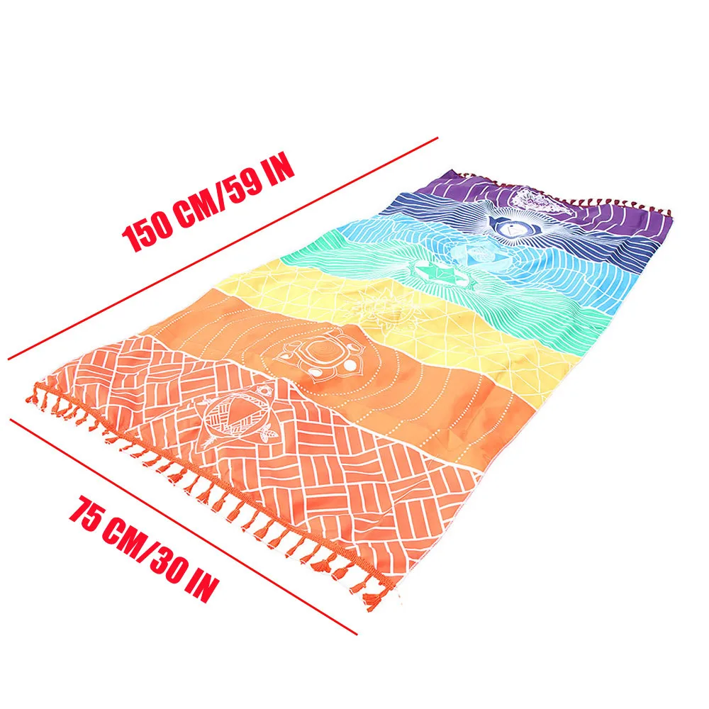 Горячая Распродажа Радужный пляжный коврик для йоги Мандала одеяло настенный гобелен полосатое полотенце коврики для йоги домашняя красочная скатерть - Цвет: Многоцветный