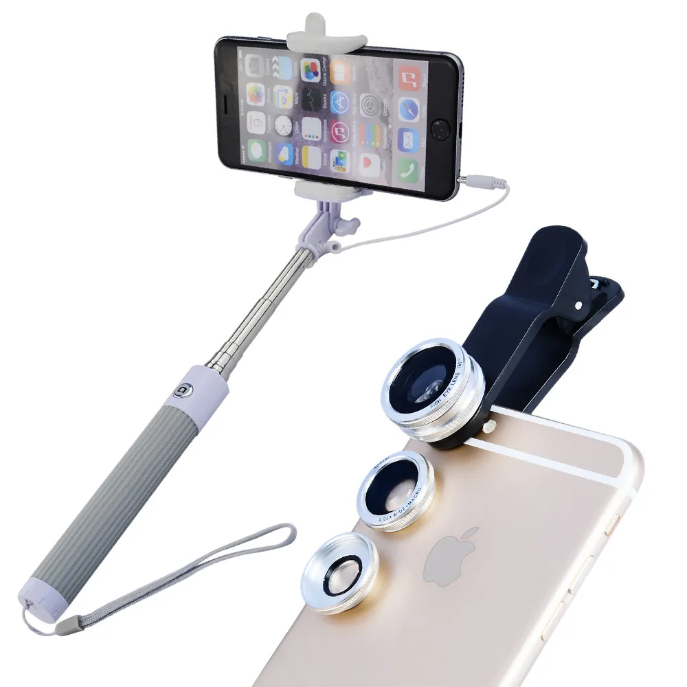 2017 Newest 6 in 1 Phone Camera Lentes Kit 3in1 Clip Fish Eye Lens Wide Angle 2