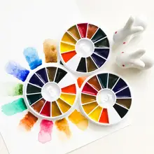 Мюррей водного цвета пигменты Aly импортные водные цветные краски класс колледжа окрашенные краски упаковка диск тестовый цвет 12 цветов мини