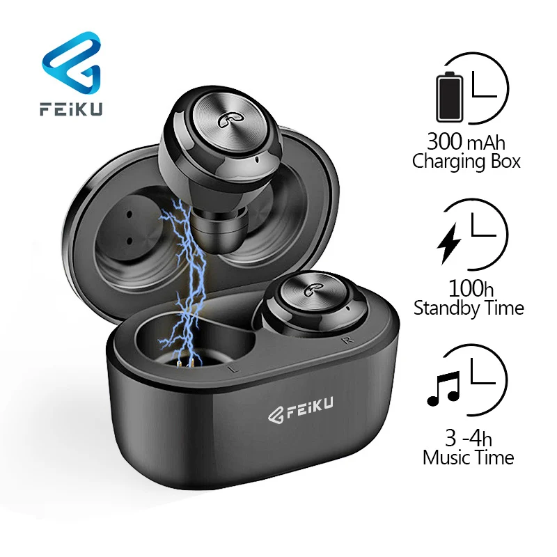 

FEIKU A6 Sport Headset Bluetooth 5.0 Wireless Earbuds Waterproof tws Earphone With Mic Portable Charging Box