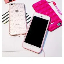 Silicone&TPU Cute Love Heart Shaped Fashion Phone Cases For iPhone6 Bright Color Back Covers For iPhone6plus Coque Funda Shells