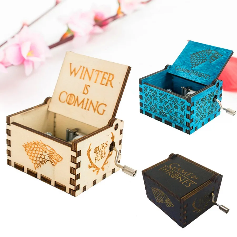 Action Creative Birthday Gift Toy Game Of Throne Hand Crank Music Box Antique Wooden Carved Musical Box Handicraf Great Toys In Action Toy Figures From Toys Hobbies On Aliexpress