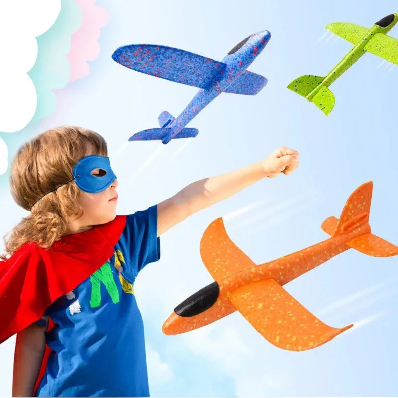 

48cm Hand Throw Flying Glider Plane Foam Aircraft Model EPP Resistant Breakout Aircraft Party Game Outdoor Fun Toys for Children