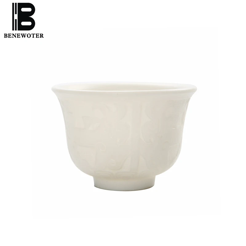 

Ceramic Kung Fu Tea Set Teacup Boutique White Porcelain Tea Cup Office Master Cup Tea Ceremony Drinkware Home Teaware Decor Gift