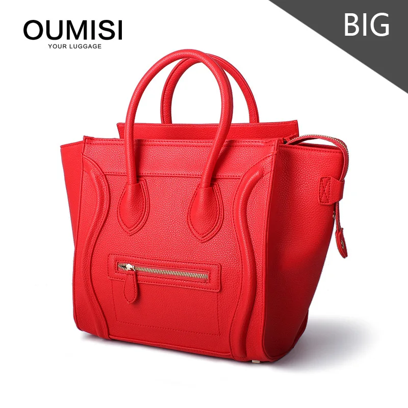 Новинка, модная женская сумка на плечо, Женская Повседневная сумка из искусственной кожи, брендовая дизайнерская сумка, Высококачественная женская сумка - Цвет: (CS)red big