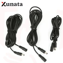 Hot Sale 1m 2m 3m 5M 10M DC connector Power Plug with extension wire 5.5 X 2.1 mm DC female & Male Jack adapter free shipping