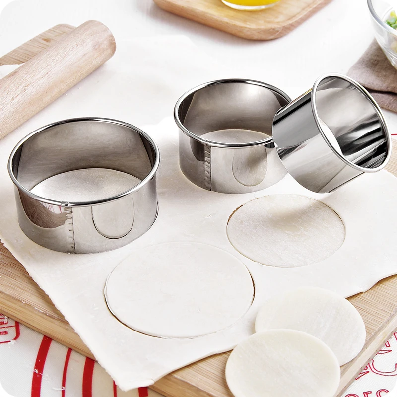 

3pcs Stainless steel Dumpling Maker Mold Circle/flower dumpling Cutter press Mould Pastry Tools cooking Kitchen Accessories