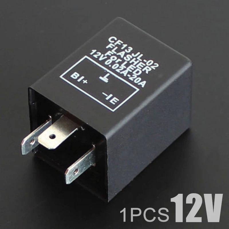 1pc 12V 3Pin Car Flasher Relay CF13 JL-02 Fix Motorcycle LED Light Turn Signal Hyper Flash 0.02A-20A