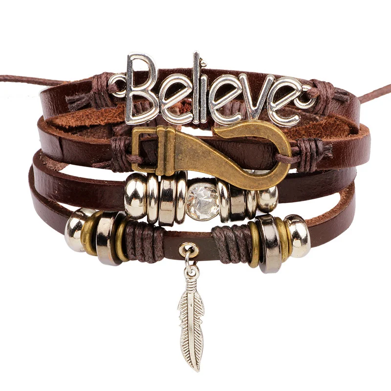 NIUYITID Owl Bracelet For Men Women Leather Jewelry Turkish Eye Bracelet Stone Pulseras Hombre Dropshipping (23)