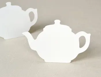

Tea Pot SHAPE Place cards Wedding bridal baby shower Party seating table number name Tented Escort Cardpc001