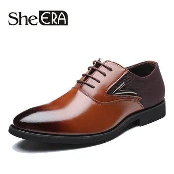 

Fashion Men Dress Shoes Pointed Toe Lace Up Men'S Business Casual Shoes Brown Black Leather Oxford Shoes For Men Big Size 38-48