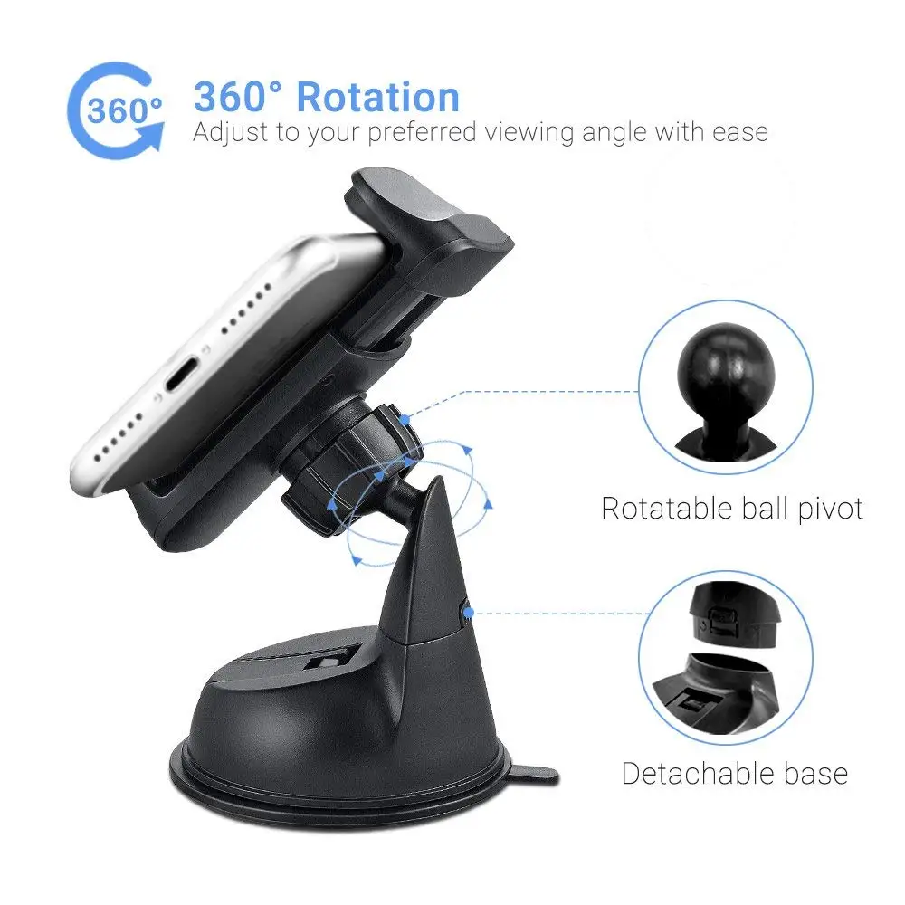 

Universal360 Rotating Mobile Phone Stand Windshield Desk Mount Car Phone Holder For iPhone Smartphone support cellular