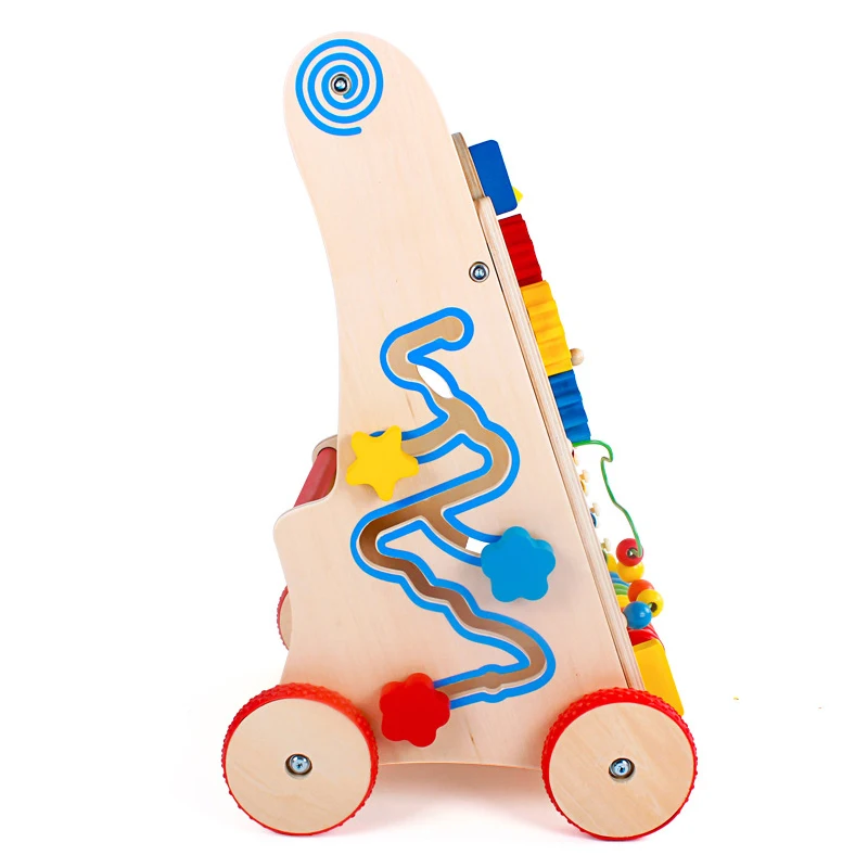 Детские ходунки Раннее детство деревянная многофункциональная тележка детские ходунки с колесами