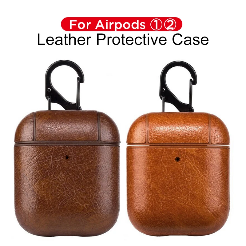 

High Quality Headphone Case For Apple Airpods 2 1 Luxury Leather Cover Case Earphone Protective Accessories For AirPods 2 Funda