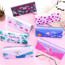 1 шт. милые модные Мультяшные животные кролик кактус складной PU футляр для солнцезащитных очков очки коробка Чехол для очков канцелярская карточка держатель