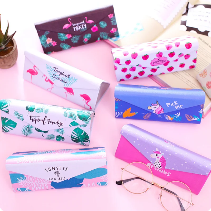 

1 Pcs Cute Fashion Cartoon Animals Rabbit Cactus Folding PU Sunglasses Box Glasses Box Spectacle Case Stationery Card Holder
