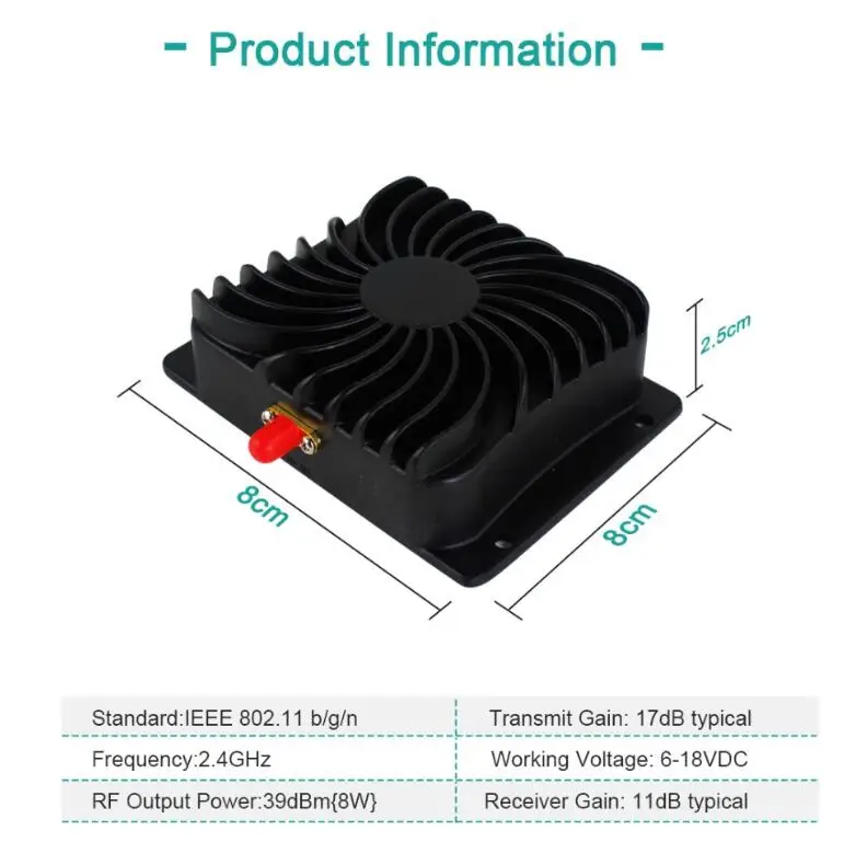 IEEE 802.11b/g/n 8W 2,4 GHz WIFi усилитель сигнала ретранслятор широкополосные усилители беспроводной удлинитель диапазона маршрутизатора беспроводной адаптер