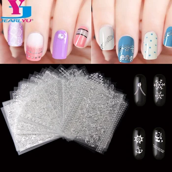 

30pcs/lot Beauty 3D Sliver Nail Art Stickers Mix Designs Butterfly Christmas DIY Foil Unhas Decoradas Adesivo Nails Accessoires