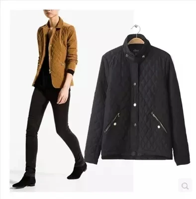 Renda Quilted Slim Shrug Cotton Coat Bomber Jacket casaco