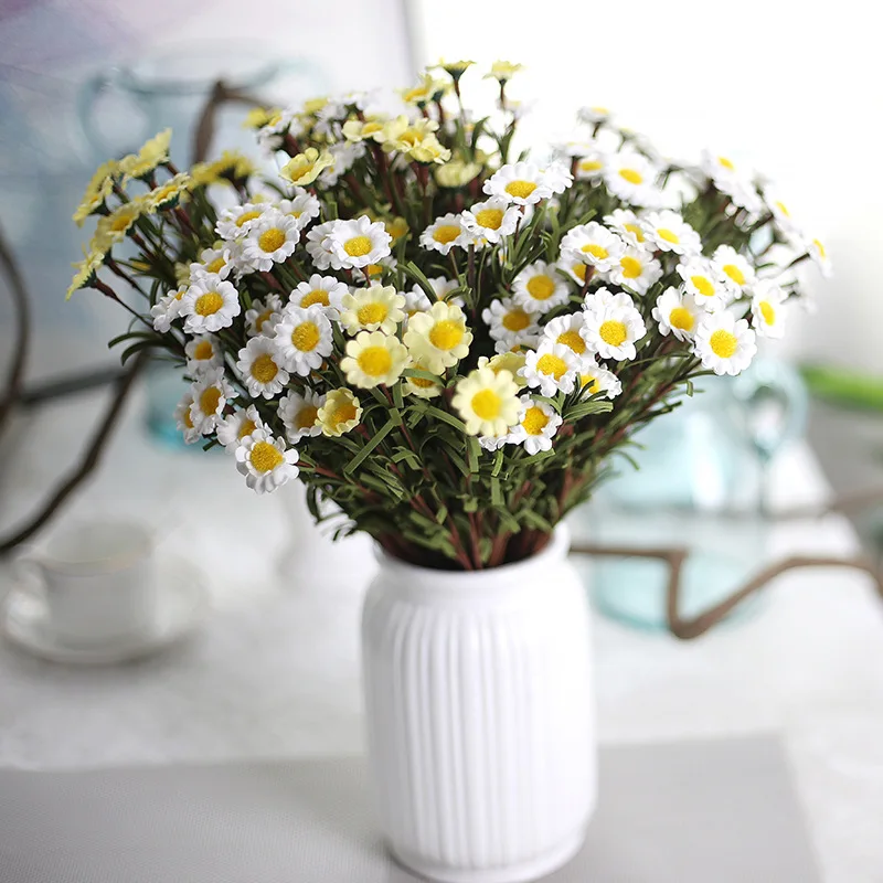 

1 PCS Silk Forest Style Artificial Flower Bouquet For Wedding Party Decoration DIY Gift Box Accessories daisy Fake Flowers