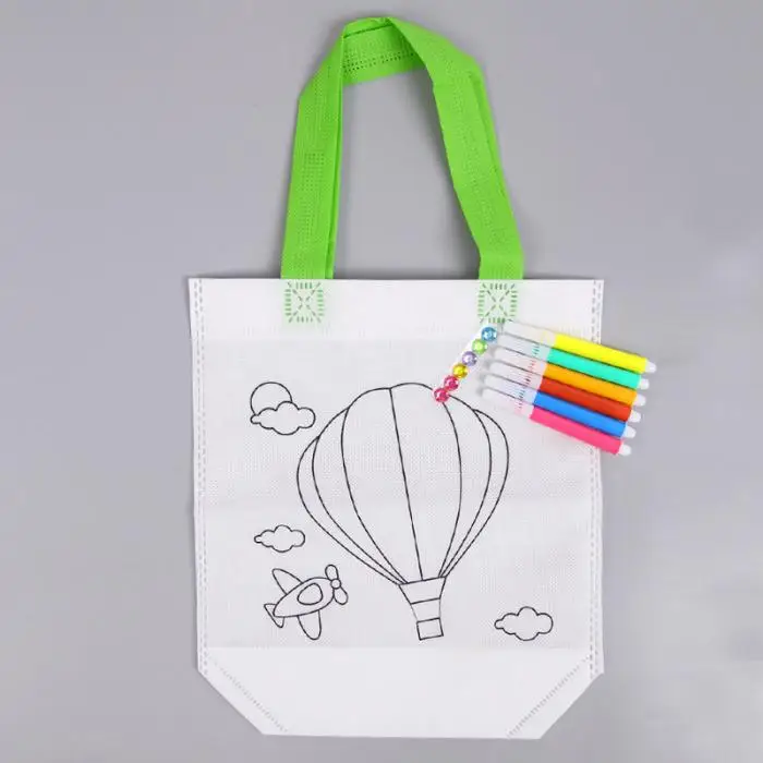 10 шт. холщовые сумки Детские DIY Ручная роспись Портативная сумка для рисования живопись J2Y