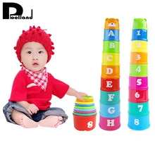 9 шт. забавные стопки чашки красочные детские математические чашки игрушка укладки ворс чашки количество пластиковых ABS цифры буквы игрушка для детей