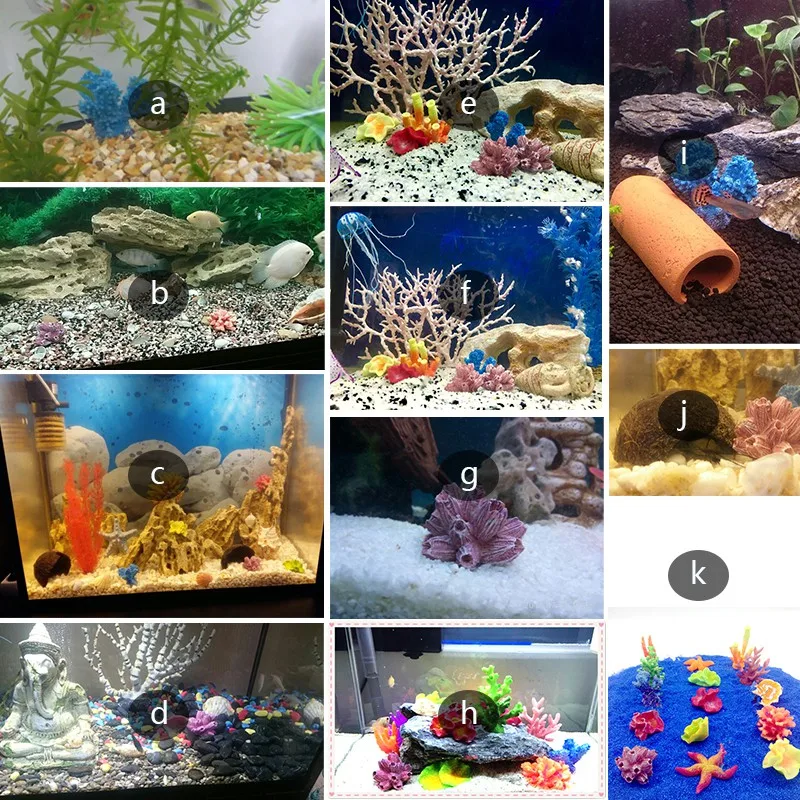 

Artificial Sea Marine Coral Aquatic Pet Decoration Supplies Fish Tank Aquarium Landscaping Aqua Red Resin Ornaments