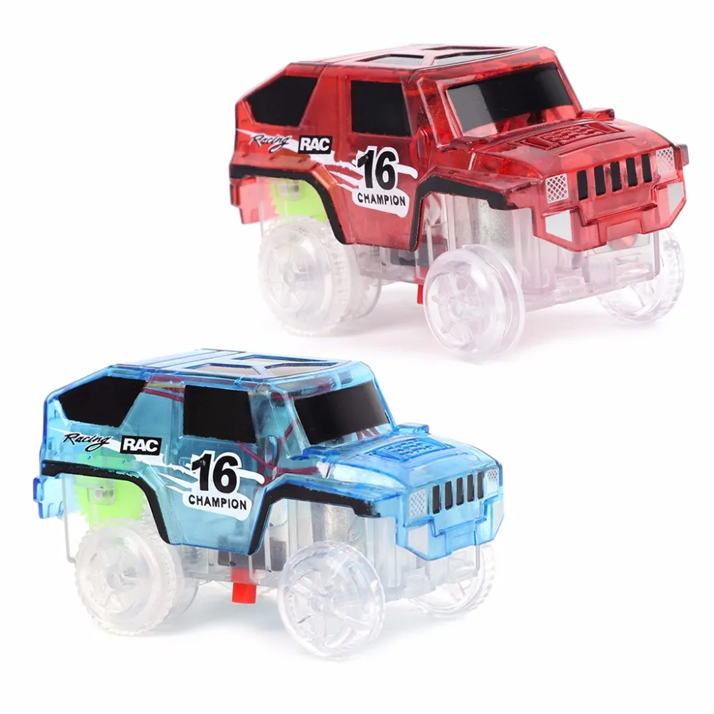 ГБД светодиодный игрушечных автомобилей для DIY чудесное волшебный трек Светящиеся в темноте изгиб Flex Racing