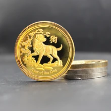 5 шт/лот счастливый жетон для детей Подарки Австралия 1 унций Золотой Цвет Год Собаки монеты