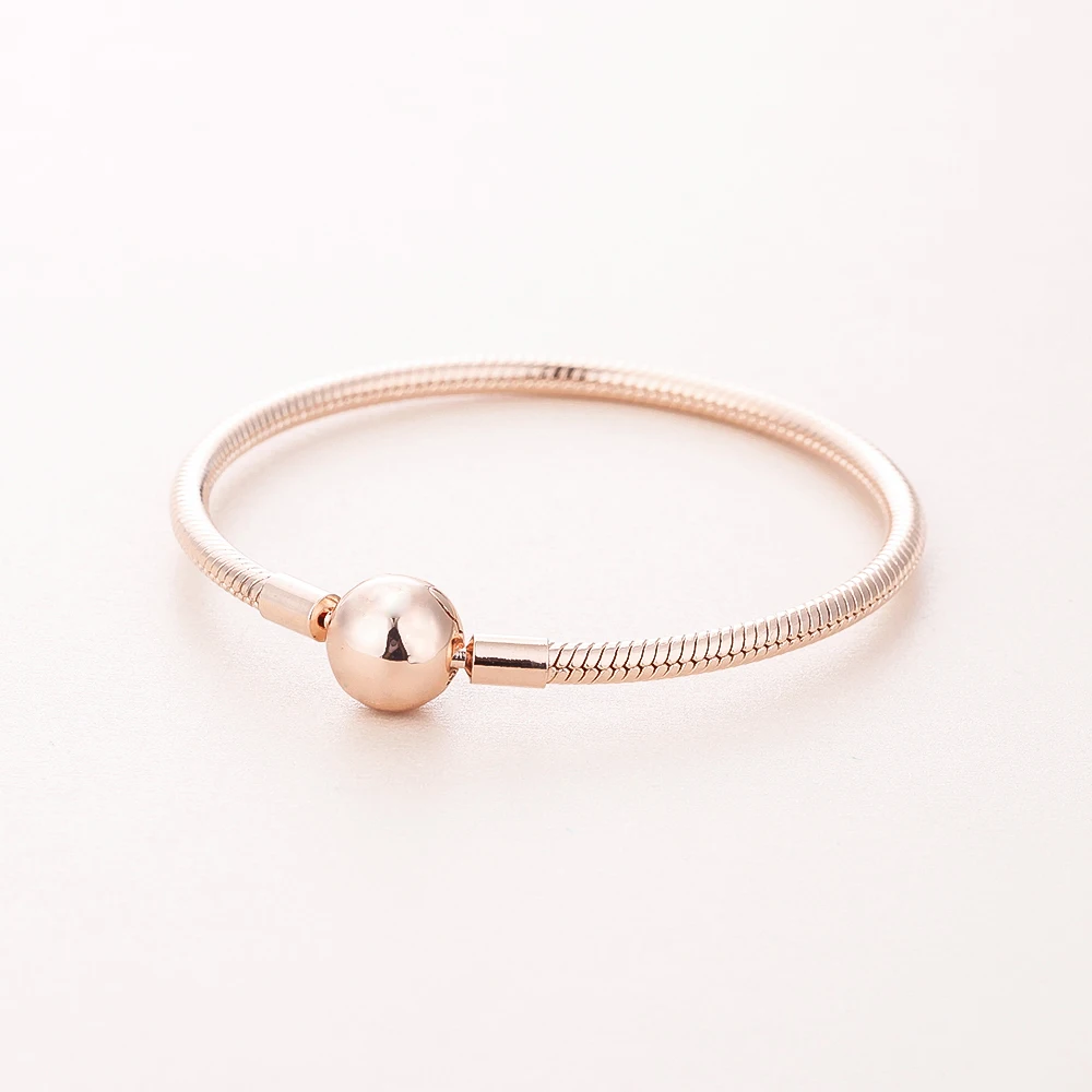 

Smooth Rose Clasp Bracelet For Woman DIY Jewelry Making Rose Gold Bracelets Fit Fashion Female Charms & Beads