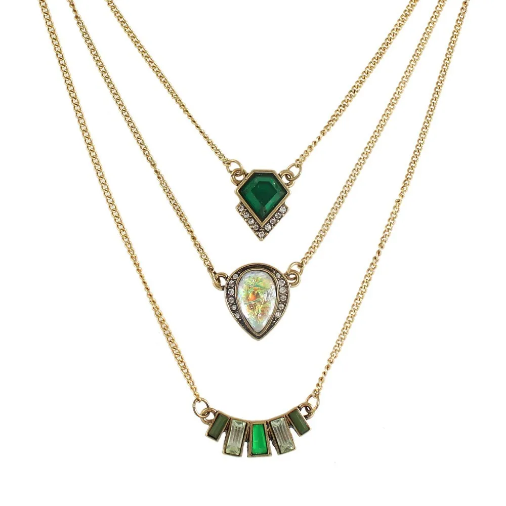 Fashion Bohemian Jewelry Multilayer Chain Necklace Gold Color Chain