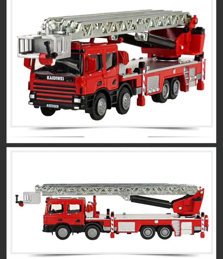 KDW Инженерная лестница пожарный Лифт симулятор грузовик 1:50 сплав литья под давлением детские игрушки коллекция декоративные украшения Рождественский подарок модель